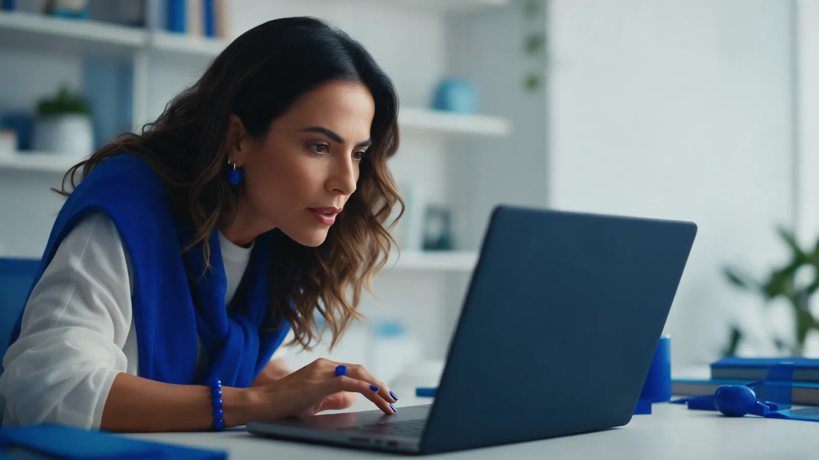 Lance no consórcio: mulher concentrada no notebook decide a oferta